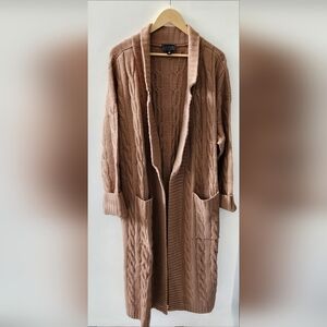 Plus Size Belted Cable Knit Sweater